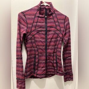 Lululemon Womens 4 Define Jacket Space Dye Plum Full Zip Purple Thumbholes